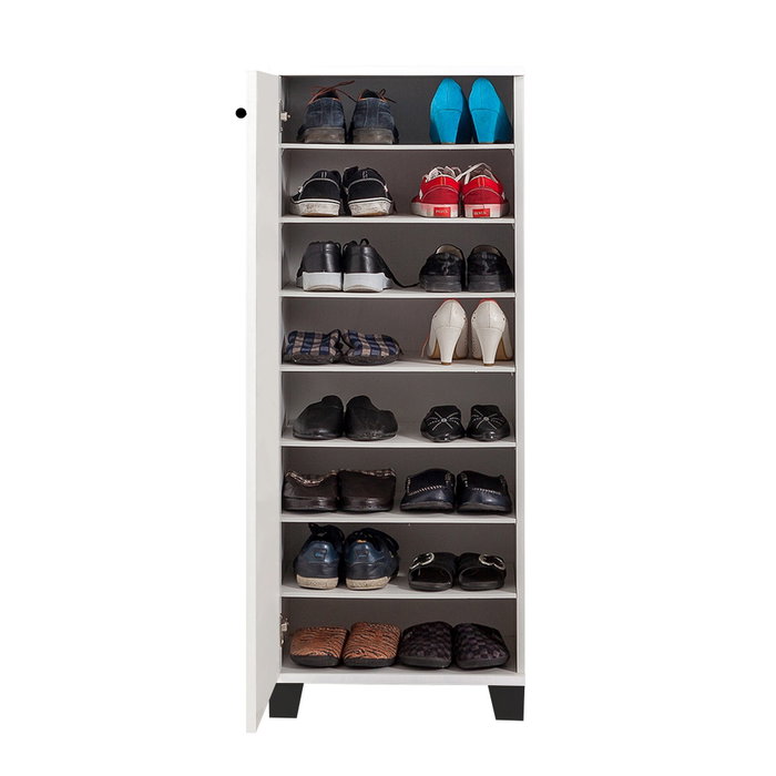 Hanah Home Zapatero Blanco 50x127x38cm con Diseño Inspirado en Cubismo y Surrealismo